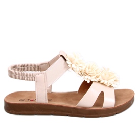 Astaire Beige Blumensandalen