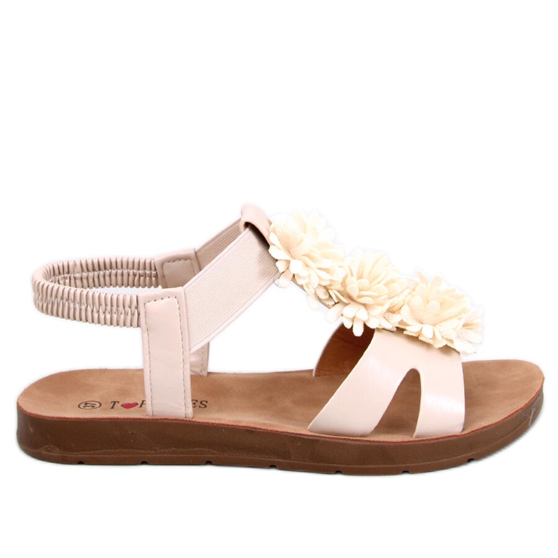 Astaire Beige Blumensandalen