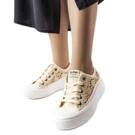 Lee Cooper LCW23-44-1620 beige durchbrochene Turnschuhe