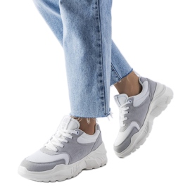 Weiße und graue Turnschuhe von Big Star JJ274A112