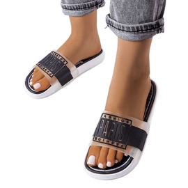 Schwarze Gummipantoffeln aus Paris