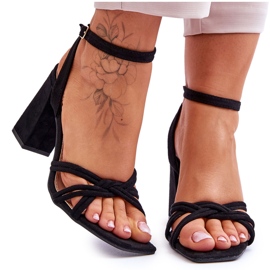 Klassische Wildleder-Sandalen Schwarz Bernett