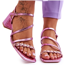 Sandalen mit Schlangenmuster für Damen Lila Amorio violett