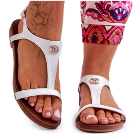 Flache Sandalen mit Dekoration S.Barski KV-5541-45 Silber silber-