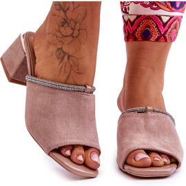 S.Barski Wildleder High Heel Slipper KV-612-2 Beige