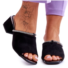 S.Barski Wildleder High Heel Slipper KV-612-2 Schwarz