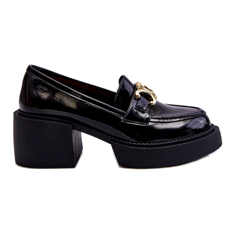 S.Barski Modische Pumps mit massivem Absatz Schwarz Imani