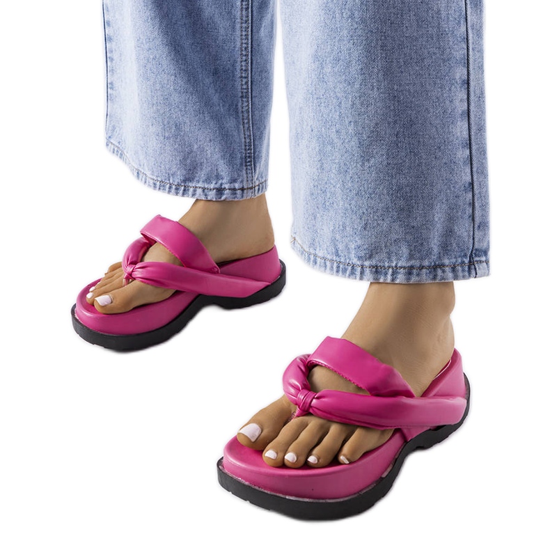 Pinkfarbene Plateausandalen von Lachapelle rosa