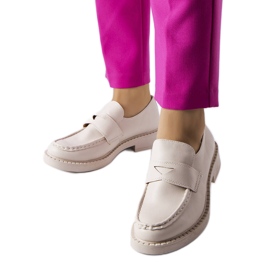 Beigefarbene, elegante Loafer von Élodie