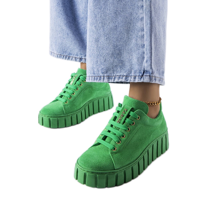 Karino grüne Wildlederschuhe