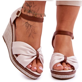 Keilsandalen für Damen Hellbeige Daphne