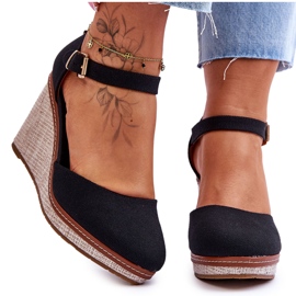 PS1 Klassische Keilsandalen für Damen Schwarz Malani