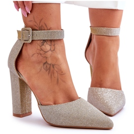 Glänzende High Heel Pumps Gold True Love golden