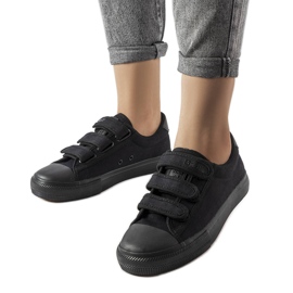 Schwarze Turnschuhe mit Klettverschluss Big Star LL274A204