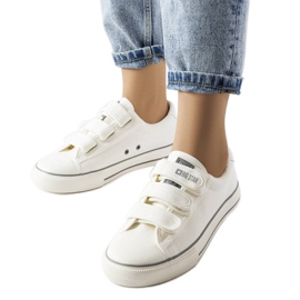 Weiße Turnschuhe mit Klettverschluss Big Star LL274A203