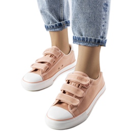 Rosa Turnschuhe mit Klettverschluss Big Star LL274A200