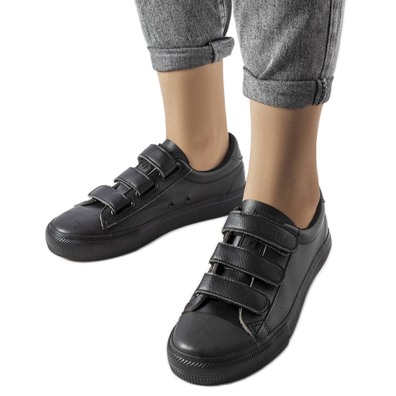 Schwarze Turnschuhe mit Klettverschluss Big Star LL274A206