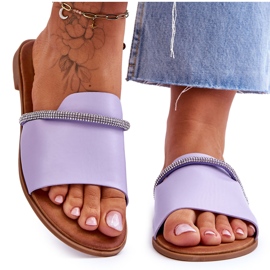 Elegante flache Absätze lila Termen violett