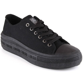 Damenturnschuhe auf der Plattform schwarz Big Star LL274A176