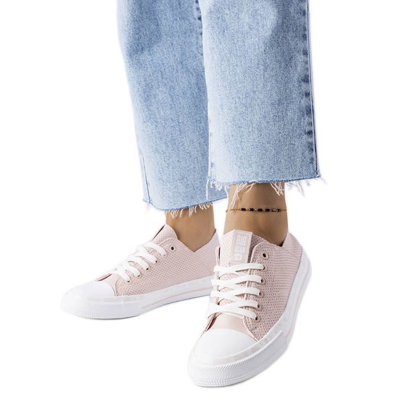 Beige durchbrochene Turnschuhe Big Star LL274015