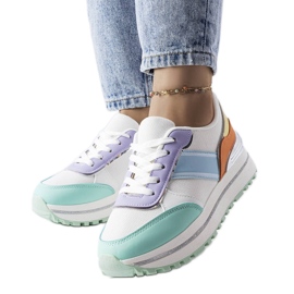 Grüne Sneakers mit Glitzereinsätzen von Lang
