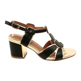 Evento Frauensandalen mit einem dekorativen oberen 23SD35-5575 Schwarz und Gold