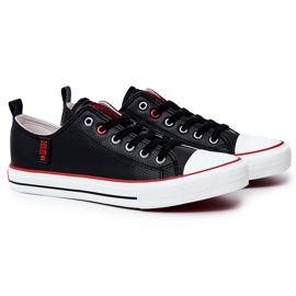 Herren Leder Sneakers Big Star JJ174068 Schwarz