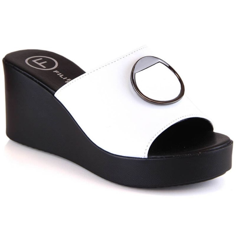 Filippo DK4610 Keilsandaletten aus weißem Leder