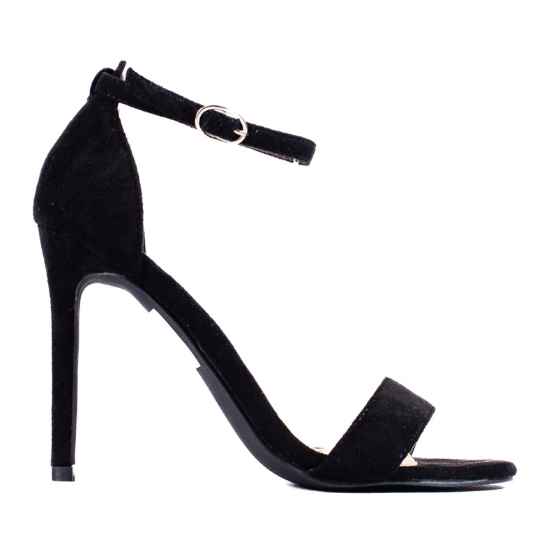 W. Potocki Potocki schwarze Wildleder-Sandalen mit hohem Absatz