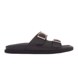 Marco Shoes Hausschuhe mit Schnallen schwarz