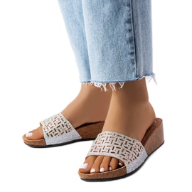 Silberne Keilsandalen von Elitha silber-