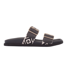 Marco Shoes Hausschuhe mit Schnallen schwarz