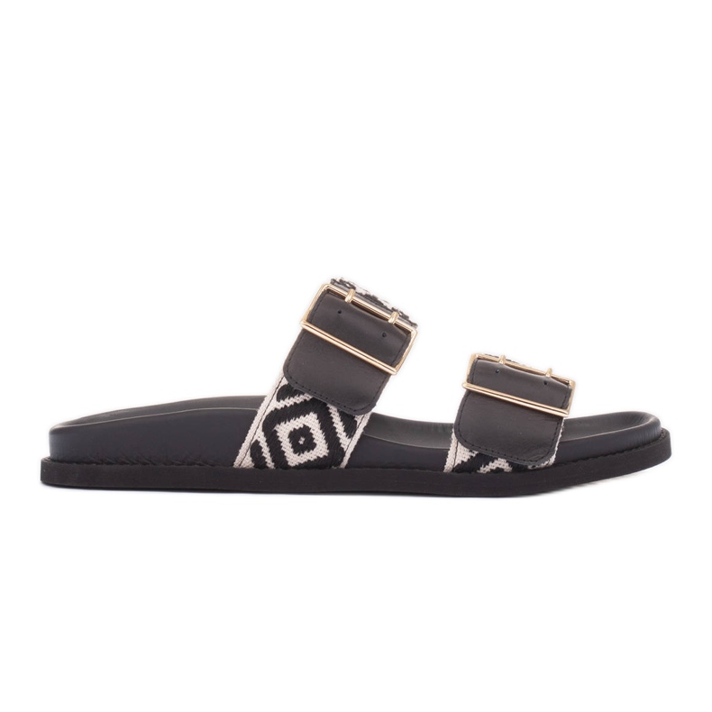 Marco Shoes Hausschuhe mit Schnallen schwarz