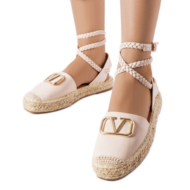 Beige Espadrilles zum Schnüren von Parent