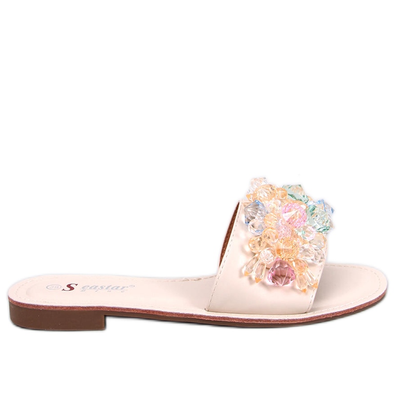 Estrada Beige Slider mit bunten Steinen