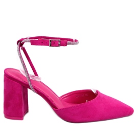 Pumps mit offenem Absatz von Esten Fuchsia rosa