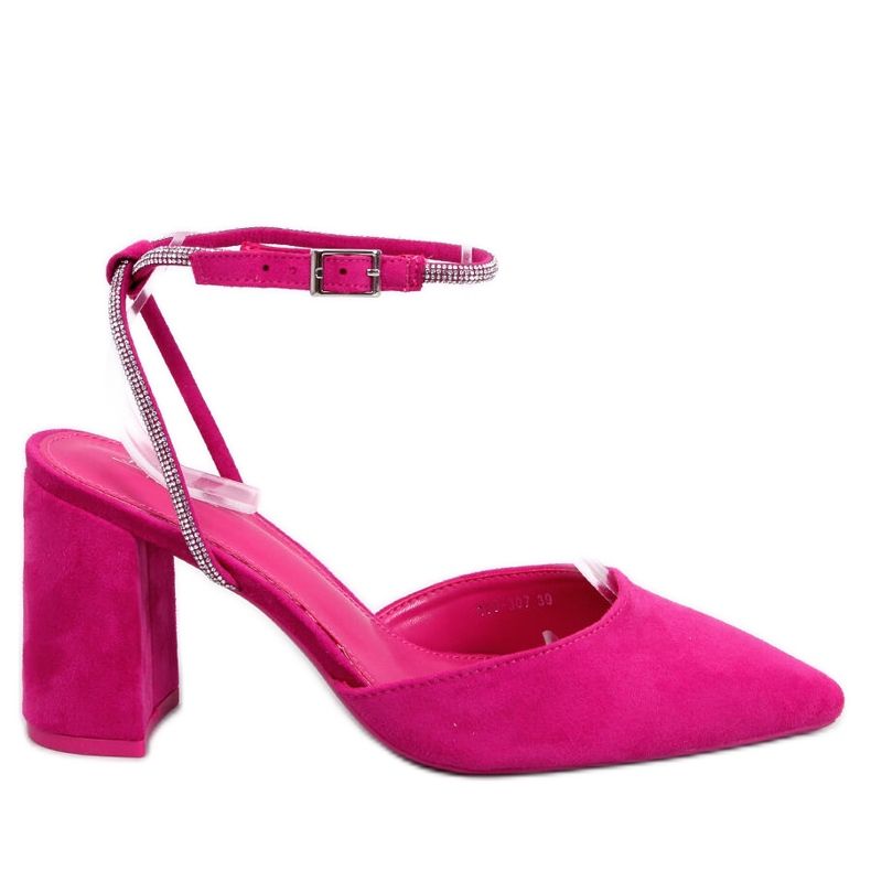 Pumps mit offenem Absatz von Esten Fuchsia rosa
