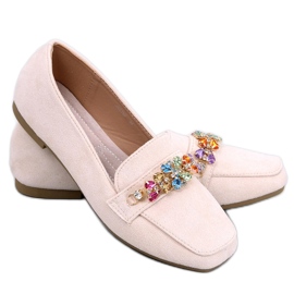 Davitian Beige Strass-Loafer