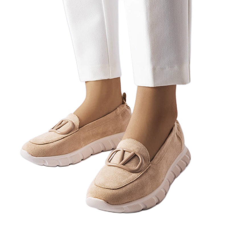 Vinceza Beige Slip-On-Sneakers von Vincez