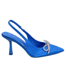 Hannah Blue Pumps mit offenem Absatz blau