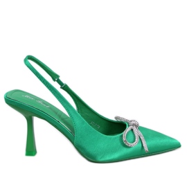 Hannah Green Pumps mit offenem Absatz grün