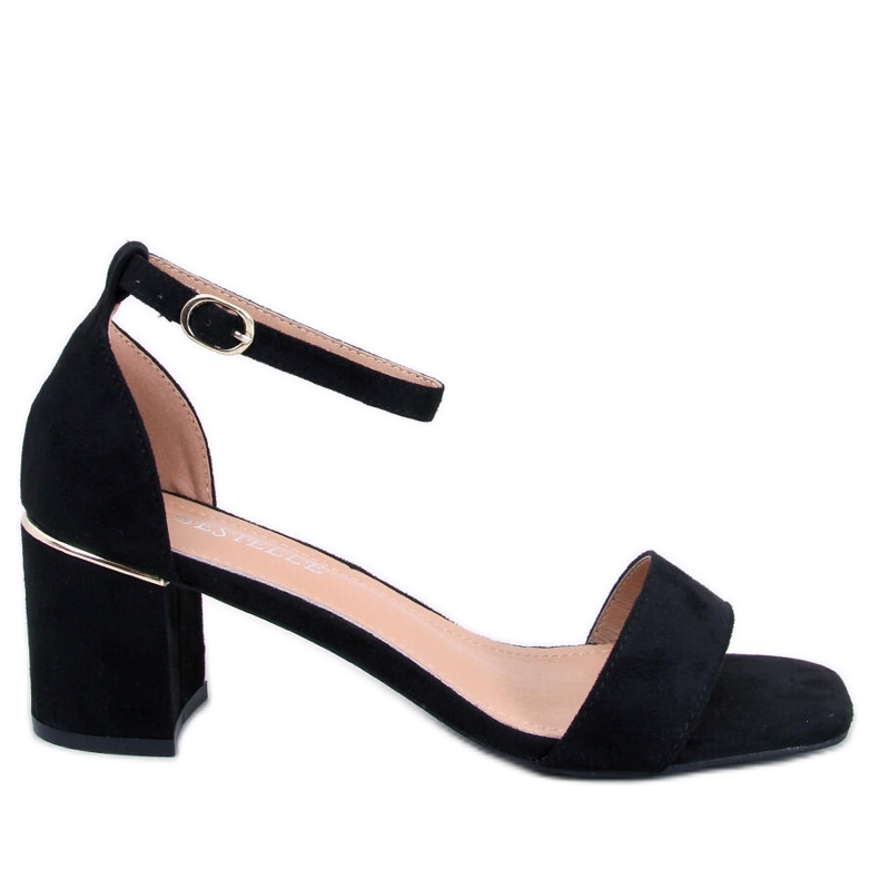 Rocco Schwarze Sandalen mit niedrigem Absatz