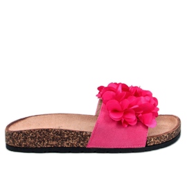 Korkpantoffeln mit Blumen Gardner Fuchsia rosa
