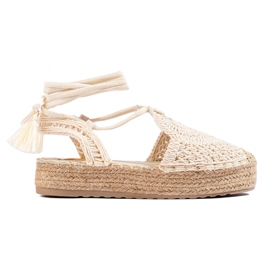 Beige Plateau-Espadrilles von Shelovet Boho