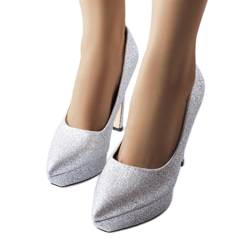 Silberne Brokat-Absätze von Proulx silber-