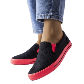Schwarze, gesteppte Slip-On-Sneaker von Balsamo
