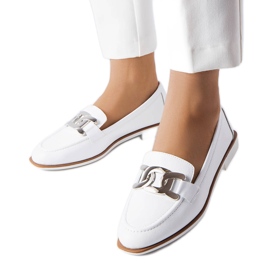 Weiße Schnallen-Loafer von Henrique