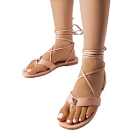 Rosa Schnürsandalen von Marleau