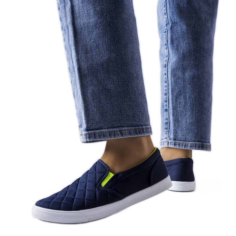 Marineblaue, gesteppte Slip-On-Sneaker von Gregory