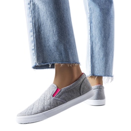 Graue, gesteppte Slip-On-Sneaker von Gregory